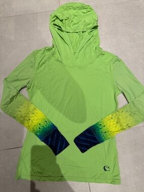 Wave life women UV50+ protection neon green blue navy hoodie stirrup loose fit